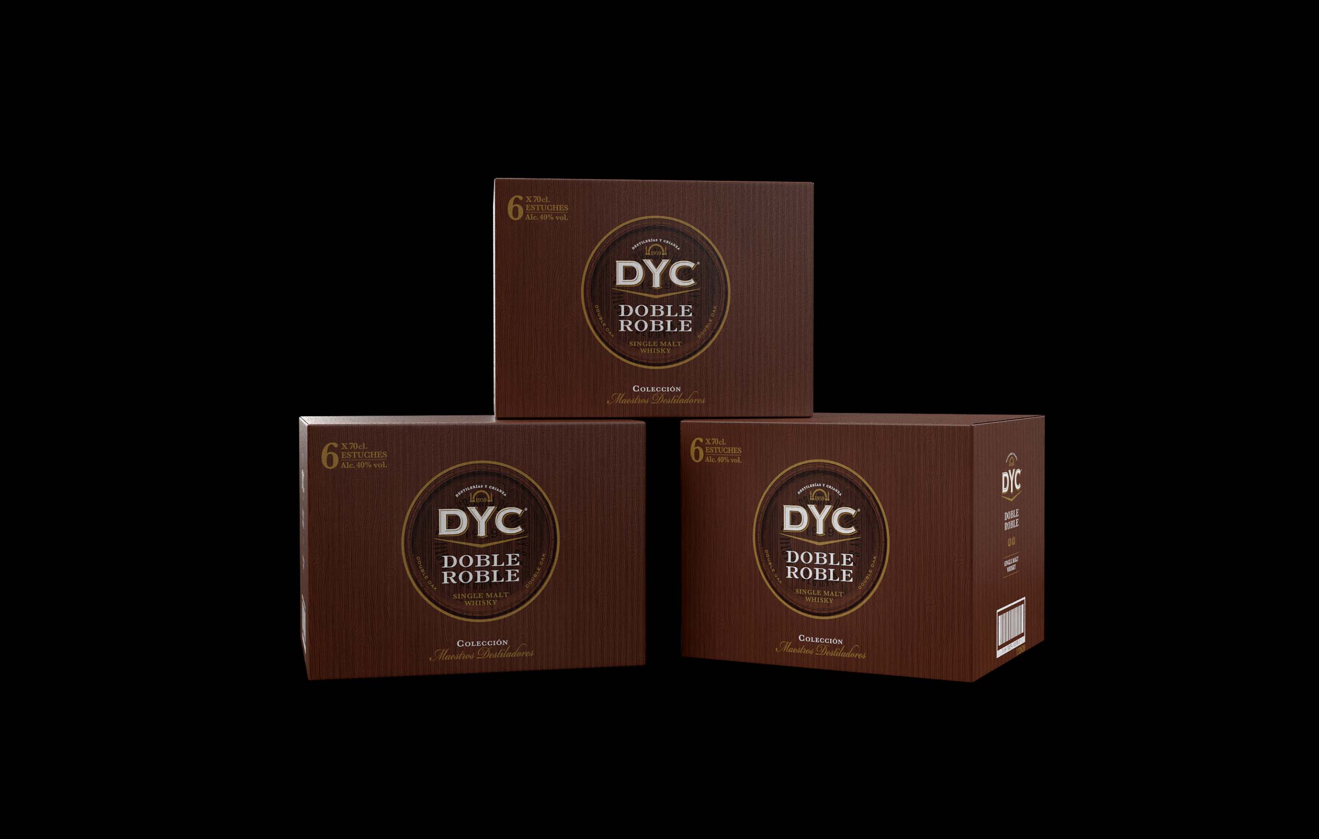 Originally from Segovia, DYC has been making top quality whiskies since 1959, characterized by a unique and nuanced flavour achieved through extensive experience, passion and a meticulous distillation process.
This exclusive collection is composed of a series of handcrafted whiskies, which fuse the character of this Segovian distillery and the founder of the house, Nicomedes García. The Master Distillers collection, which began with DYC 12 and its twelve years of aging, has already received recognition from the sector through prestigious awards. It was time to make DYC Doble Roble part of it.