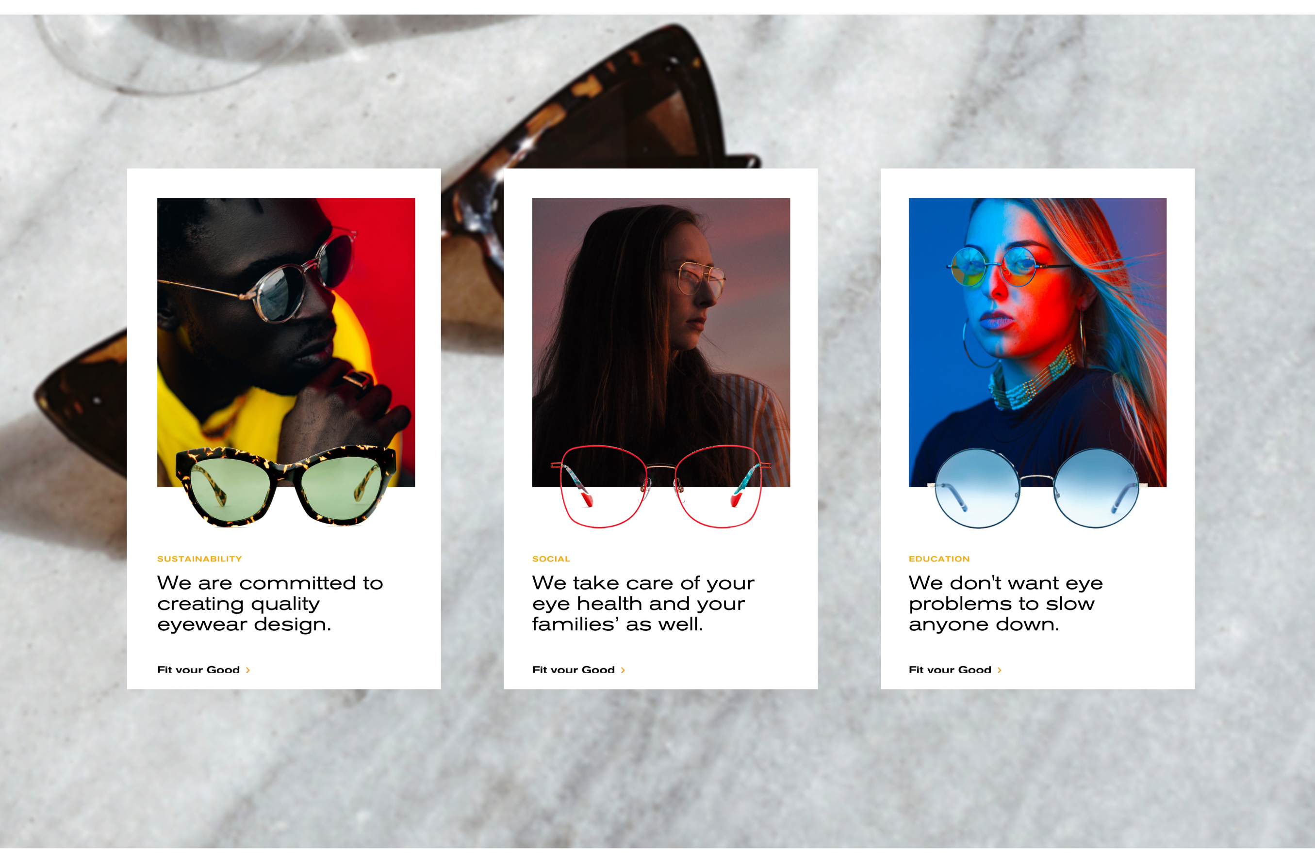 The Good Trooupe is a new eyewear brand that was born with an unwavering purpose. The challenge when creating its verbal and visual identity was to show it without losing an iota of relevance in the fashion sector.
