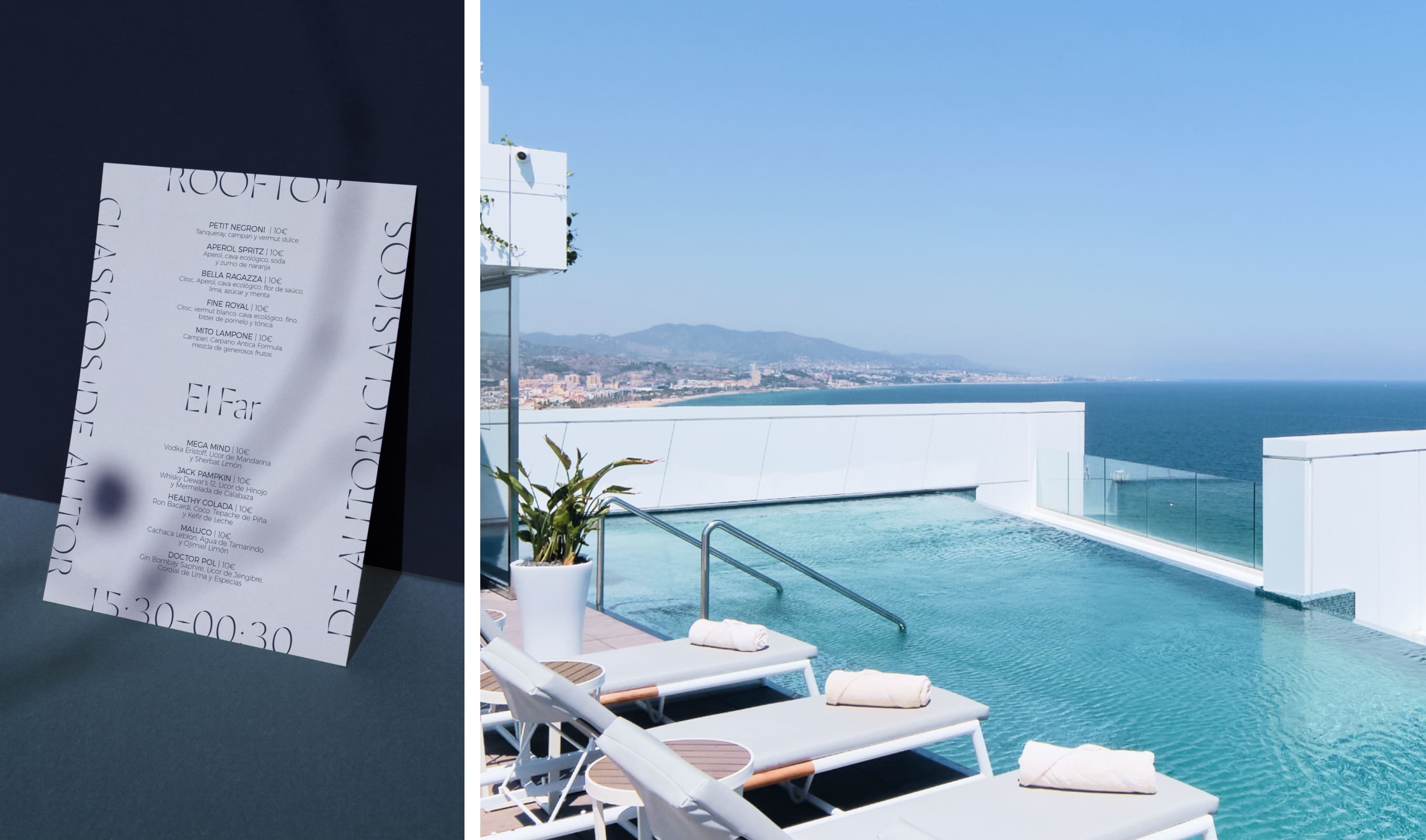 We developed the identity and outlets of the Hotel Marina Badalona, a new Sallés Group hotel with a privileged location and direct connection to Barcelona, which offers luxurious stays, and high-quality gastronomy and wellbeing. 
